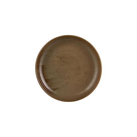 Helix Kaldi dia.10.25" h:2" 59 oz. Round Brown Vitrified Deep Plate (Set of 6)