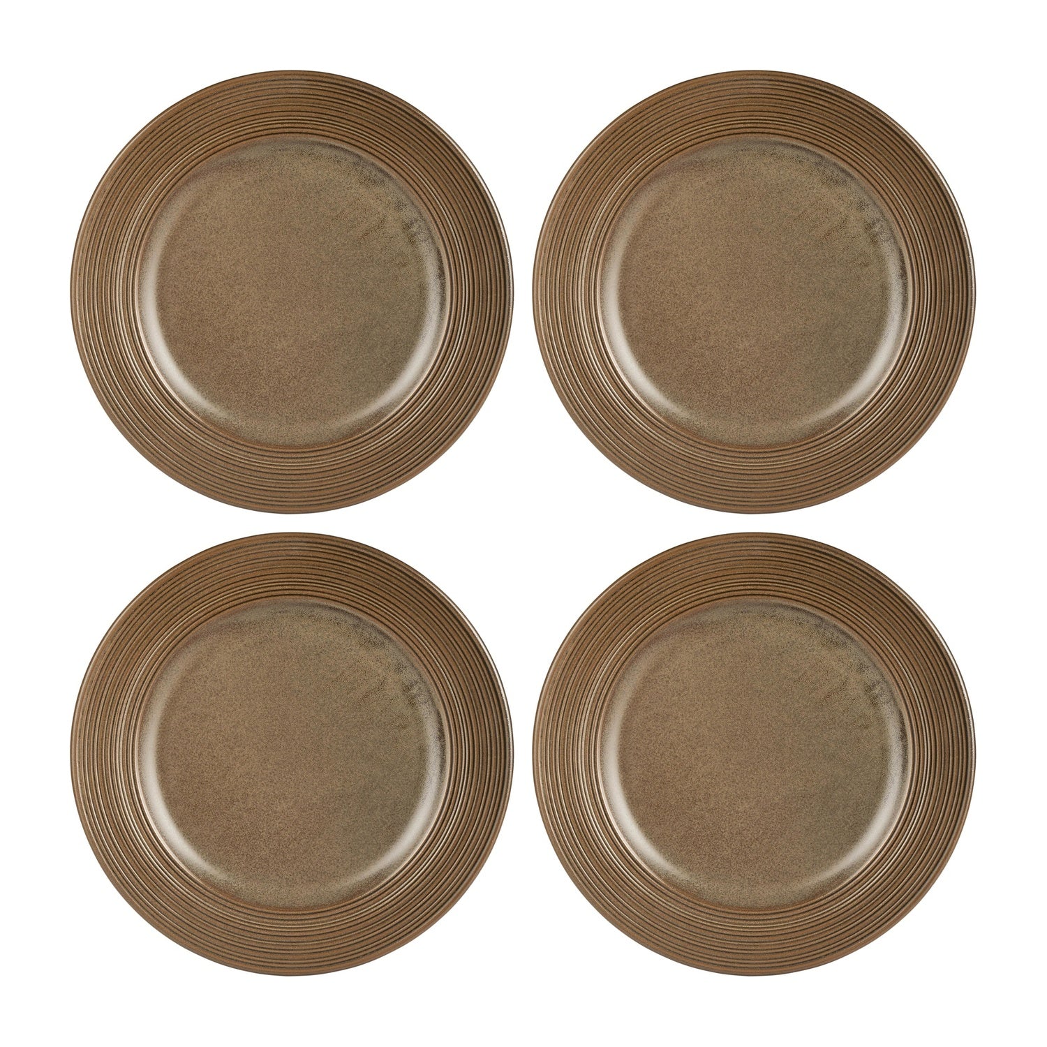 Helix Kaldi dia.10.75" Round Brown Vitrified Plate (Set of 4)