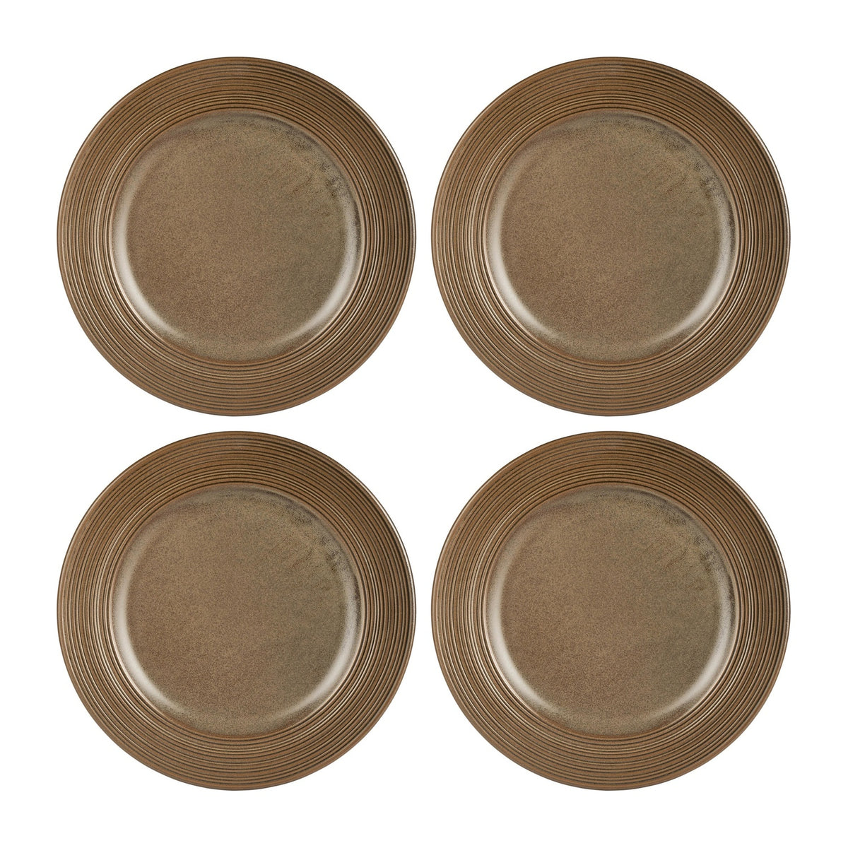 Helix Kaldi dia.10.75" Round Brown Vitrified Plate (Set of 4)