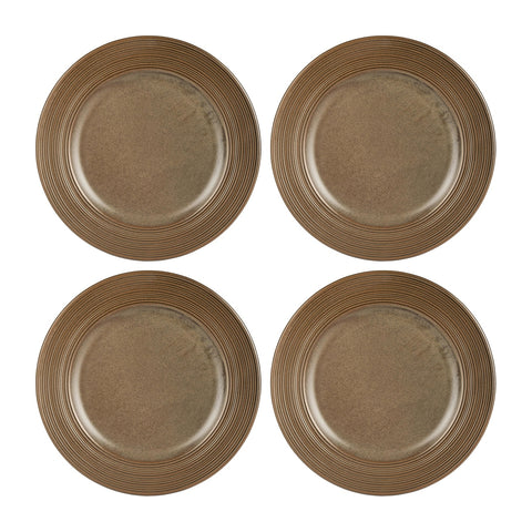 Helix Kaldi dia.10.75" Round Brown Vitrified Plate (Set of 4)