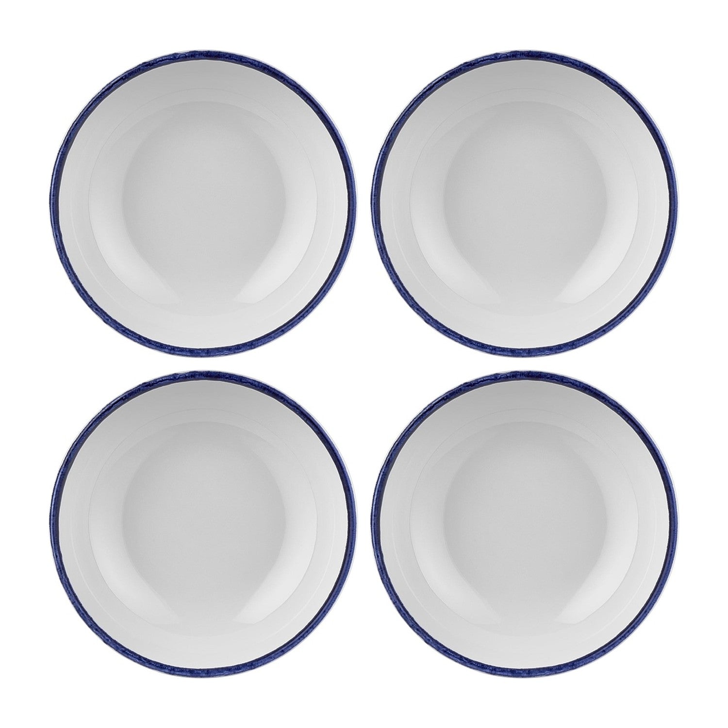 Helix Navy Blue dia.5.5" h:2" 16 oz. Round Blue Vitrified Bowl (Set of 4)
