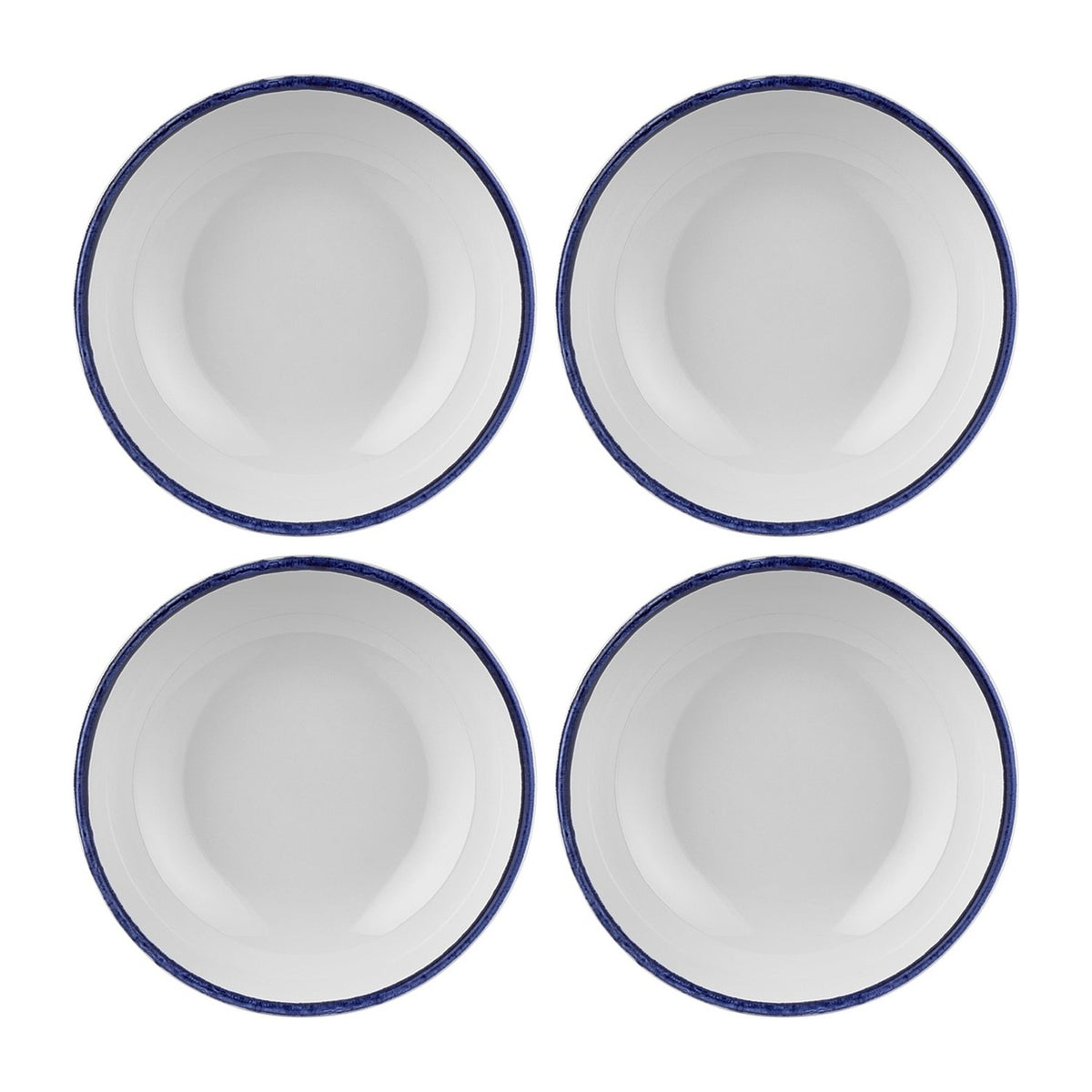 Helix Navy Blue dia.5.5" h:2" 16 oz. Round Blue Vitrified Bowl (Set of 4)