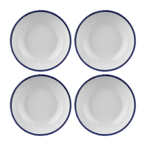Helix Navy Blue dia.5.5" h:2" 16 oz. Round Blue Vitrified Bowl (Set of 4)