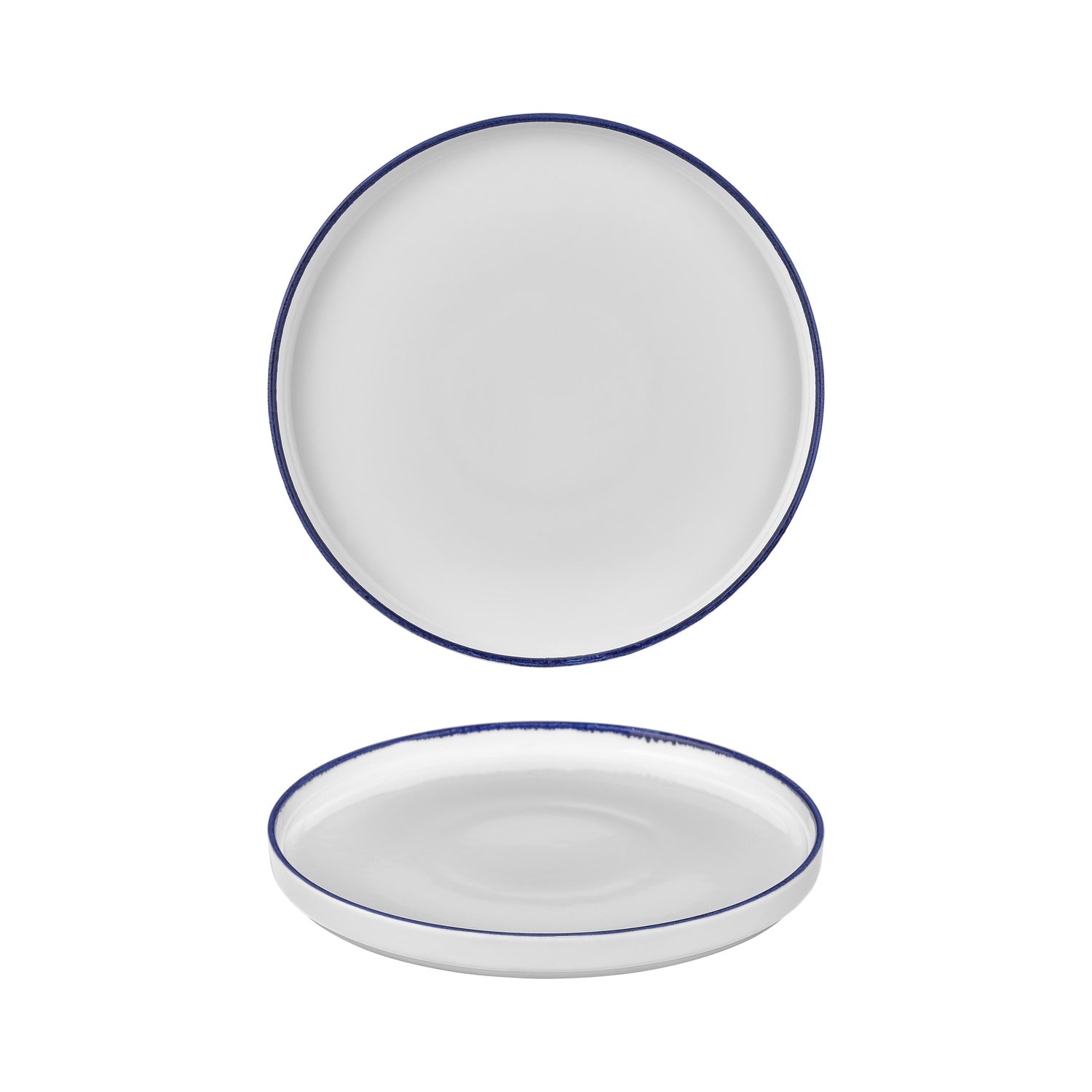 Helix Navy Blue dia.10.75" Round Blue Vitrified Plate (Set of 6)