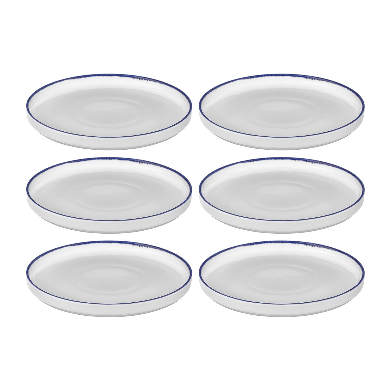 Helix Navy Blue dia.10.75" Round Blue Vitrified Plate (Set of 6)