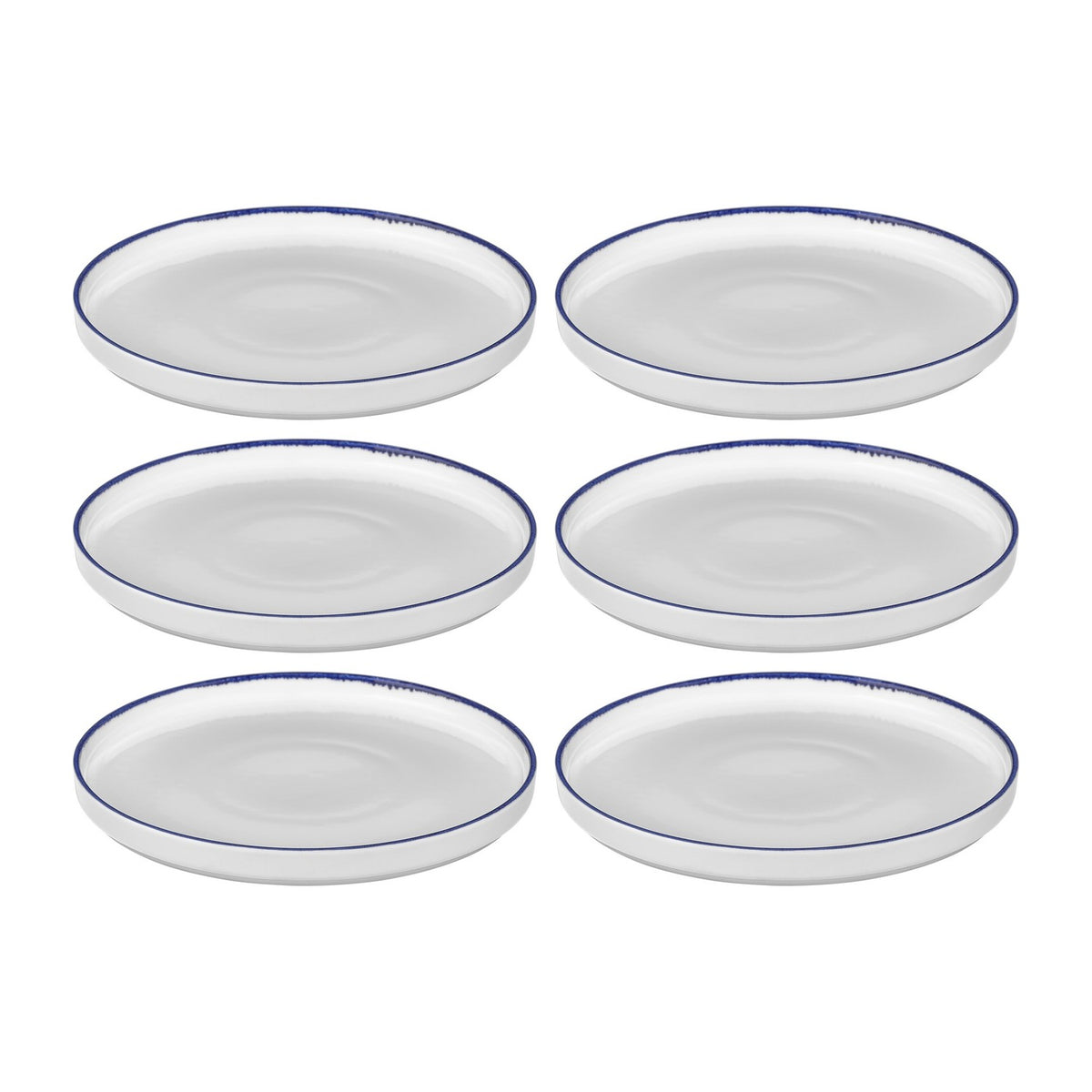 Helix Navy Blue dia.10.75" Round Blue Vitrified Plate (Set of 6)