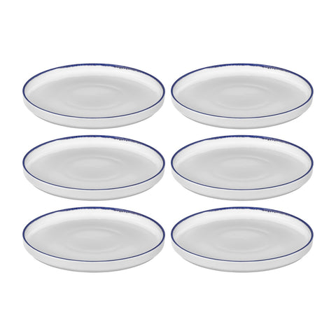 Helix Navy Blue dia.10.75" Round Blue Vitrified Plate (Set of 6)