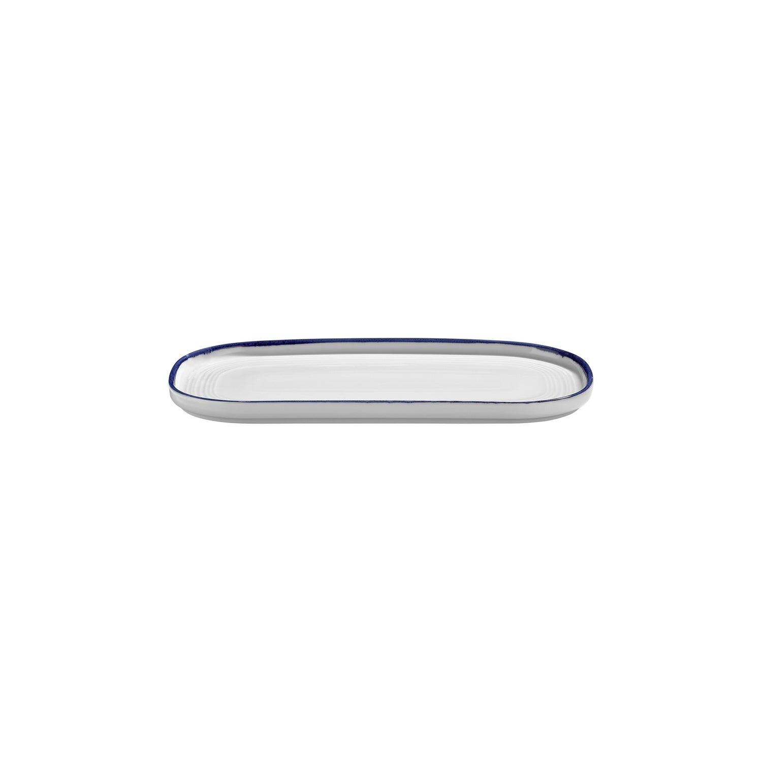 Helix Navy Blue 11.75" x 6.25" x h:0.75" Oval Blue Vitrified Platter (1 each)
