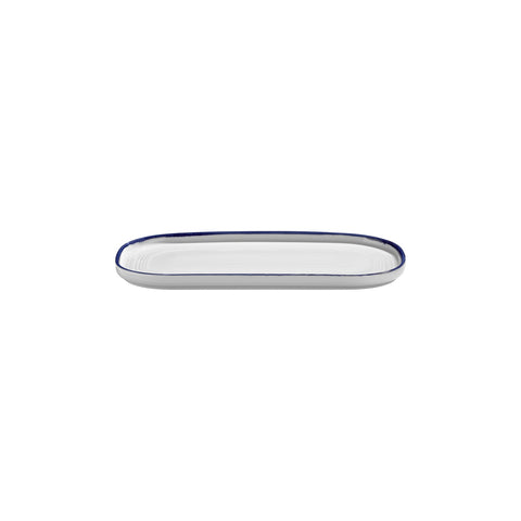 Helix Navy Blue 11.75" x 6.25" x h:0.75" Oval Blue Vitrified Platter (1 each)