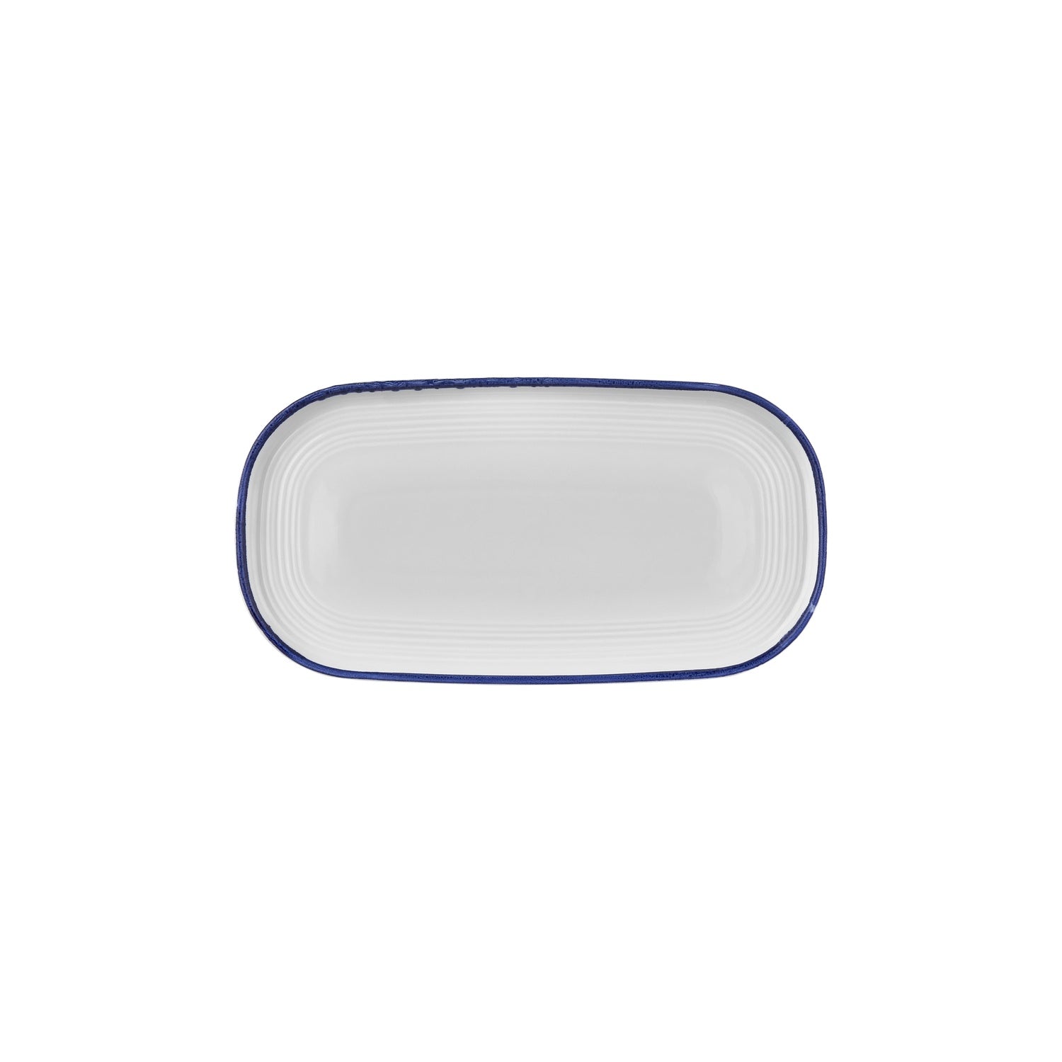 Helix Navy Blue 11.75" x 6.25" x h:0.75" Oval Blue Vitrified Platter (1 each)