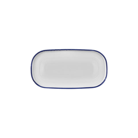 Helix Navy Blue 11.75" x 6.25" x h:0.75" Oval Blue Vitrified Platter (1 each)