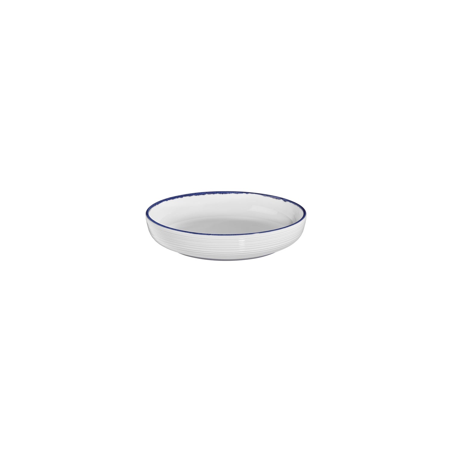 Helix Navy Blue dia.7.5" h:1.5" 24 oz. Round Blue Vitrified Deep Plate (Set of 6)