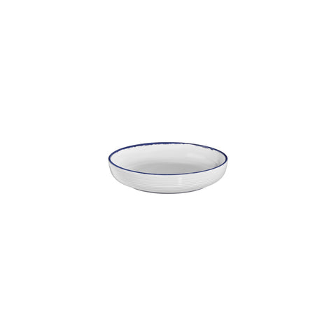 Helix Navy Blue dia.7.5" h:1.5" 24 oz. Round Blue Vitrified Deep Plate (Set of 6)