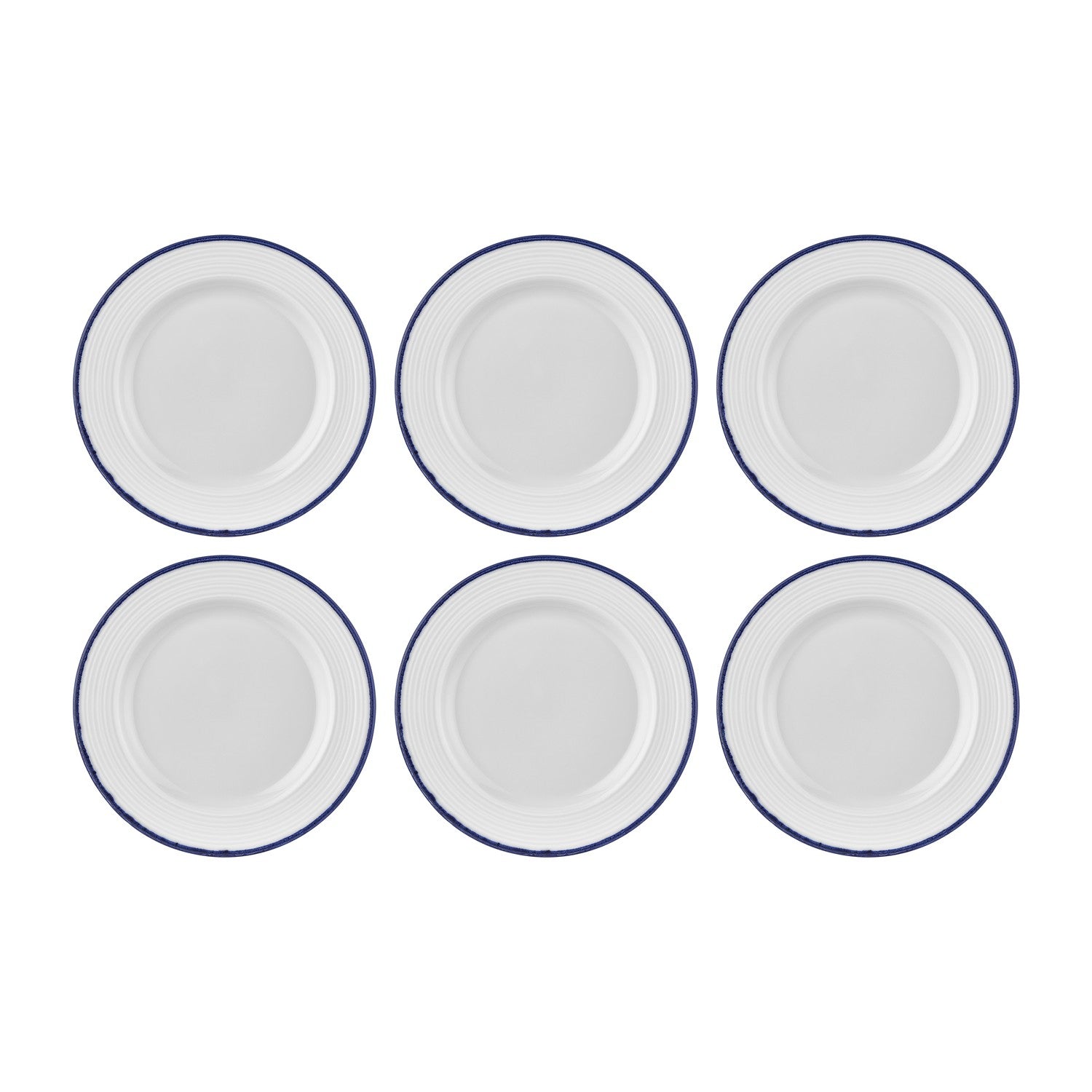 Helix Navy Blue dia.11.75" Round Blue Vitrified Plate (Set of 6)