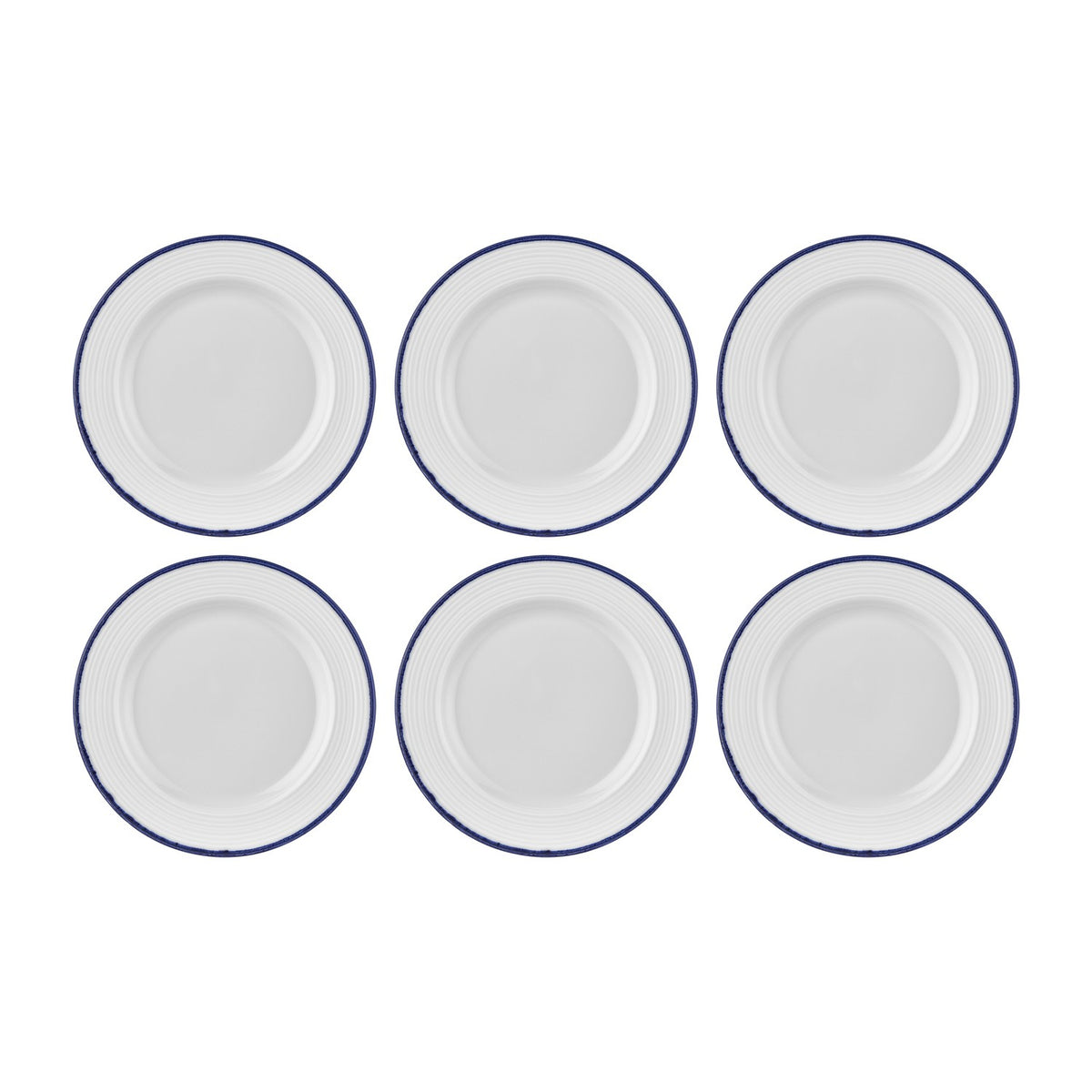 Helix Navy Blue dia.11.75" Round Blue Vitrified Plate (Set of 6)
