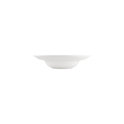 Helix White dia.9.75" h:2.25" 14 oz. Round Warm White Vitrified Deep Plate (Set of 6)