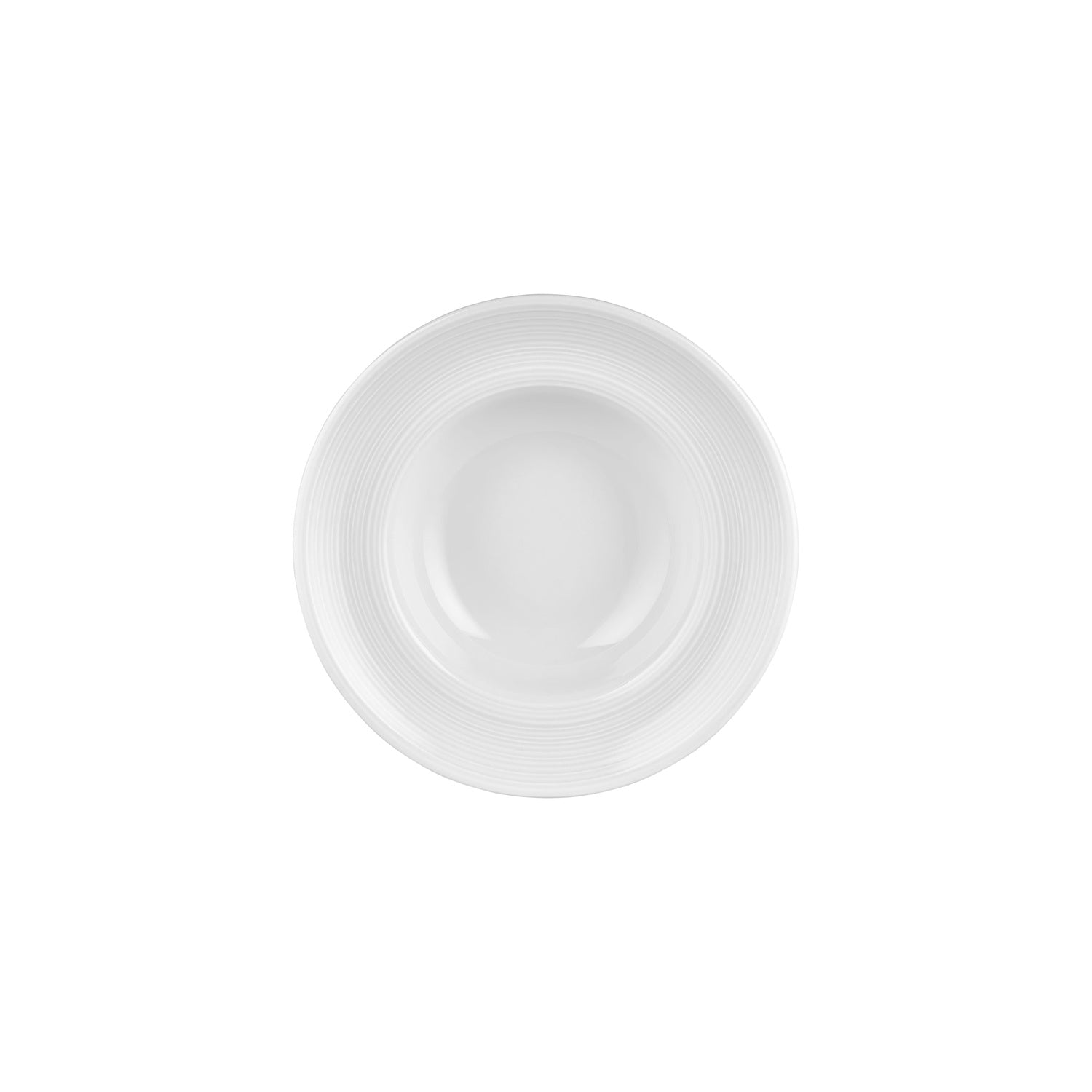 Helix White dia.9.75" h:2.25" 14 oz. Round Warm White Vitrified Deep Plate (Set of 6)