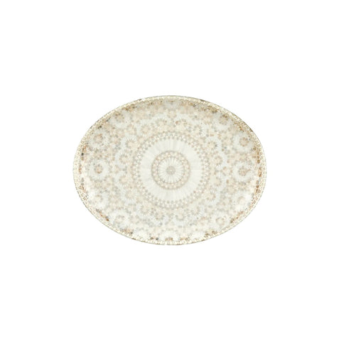 Heritage 12.25" x 9.5" x h:1" Oval Brown Vitrified Platter (1 each)