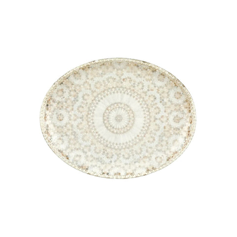 Heritage 14.25" x 11" x h:1.25" Oval Brown Vitrified Platter (1 each)