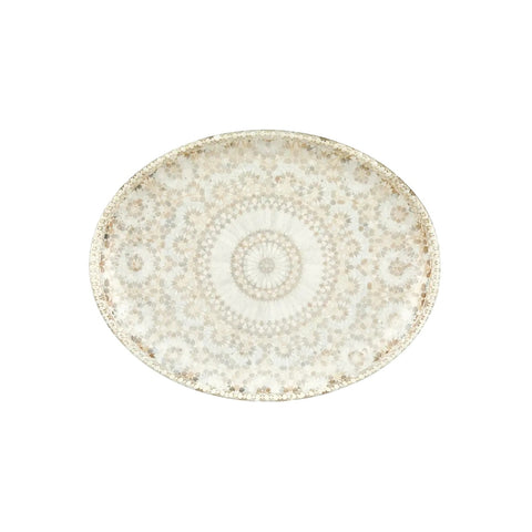 Heritage 14.25" x 11" x h:1.25" Oval Brown Vitrified Platter (1 each)
