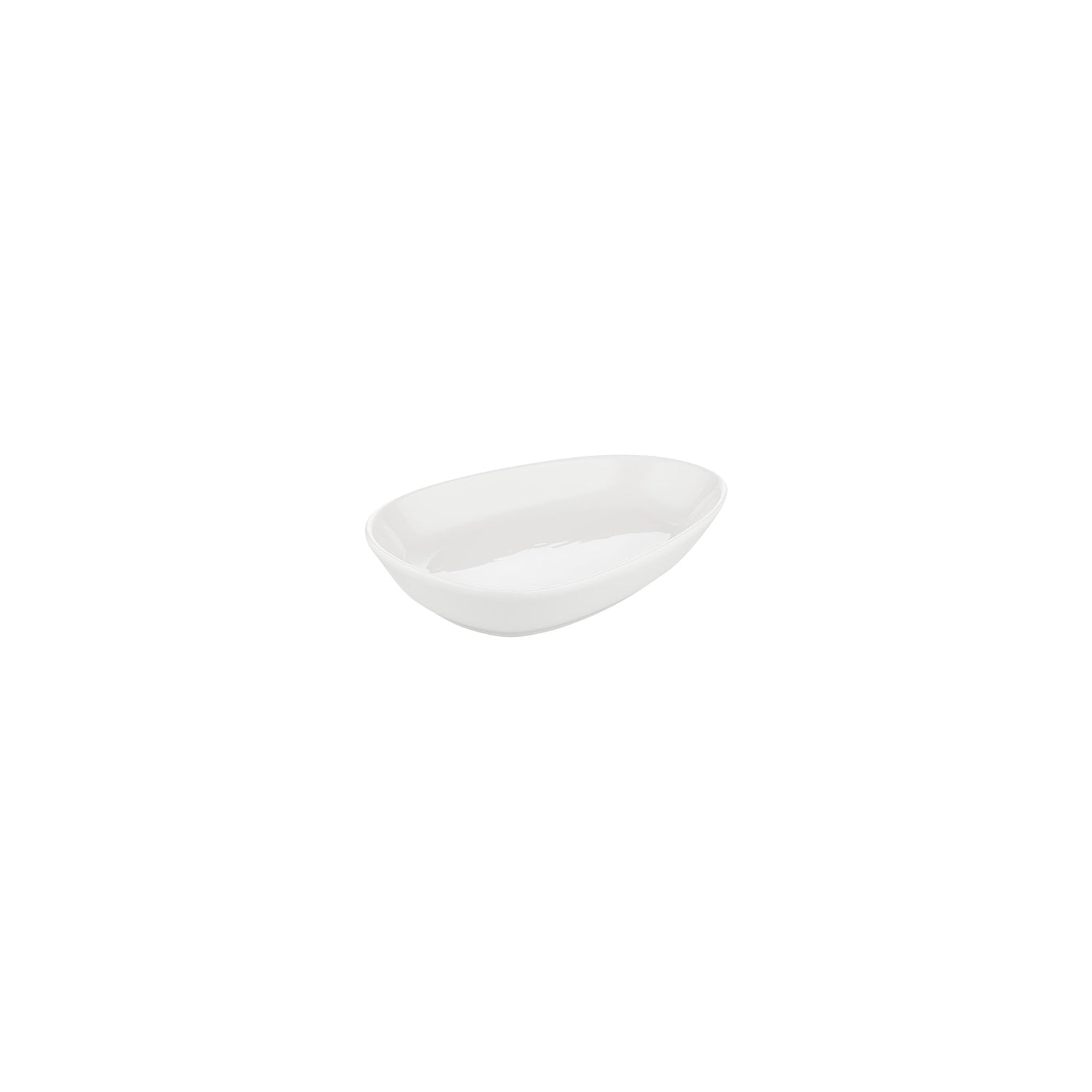 Island White 6.25" x 4" x h:1.25" Organic Warm White Vitrified Platter (1 each)