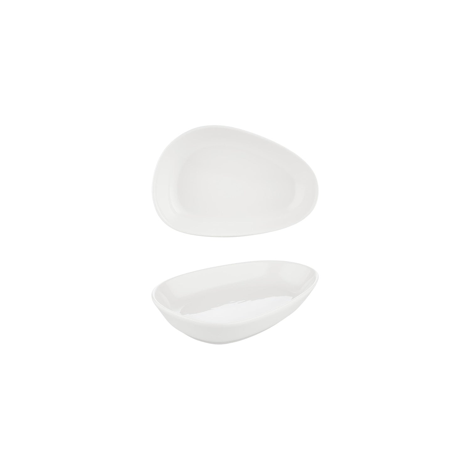 Island White 7.5" x 4.75" x h:1.5" Organic Warm White Vitrified Platter (1 each)