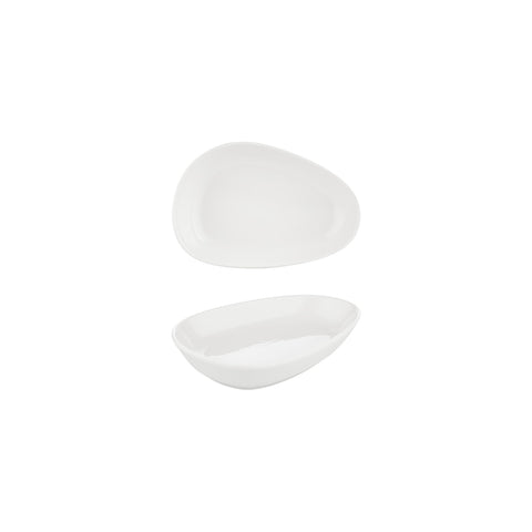 Island White 7.5" x 4.75" x h:1.5" Organic Warm White Vitrified Platter (1 each)