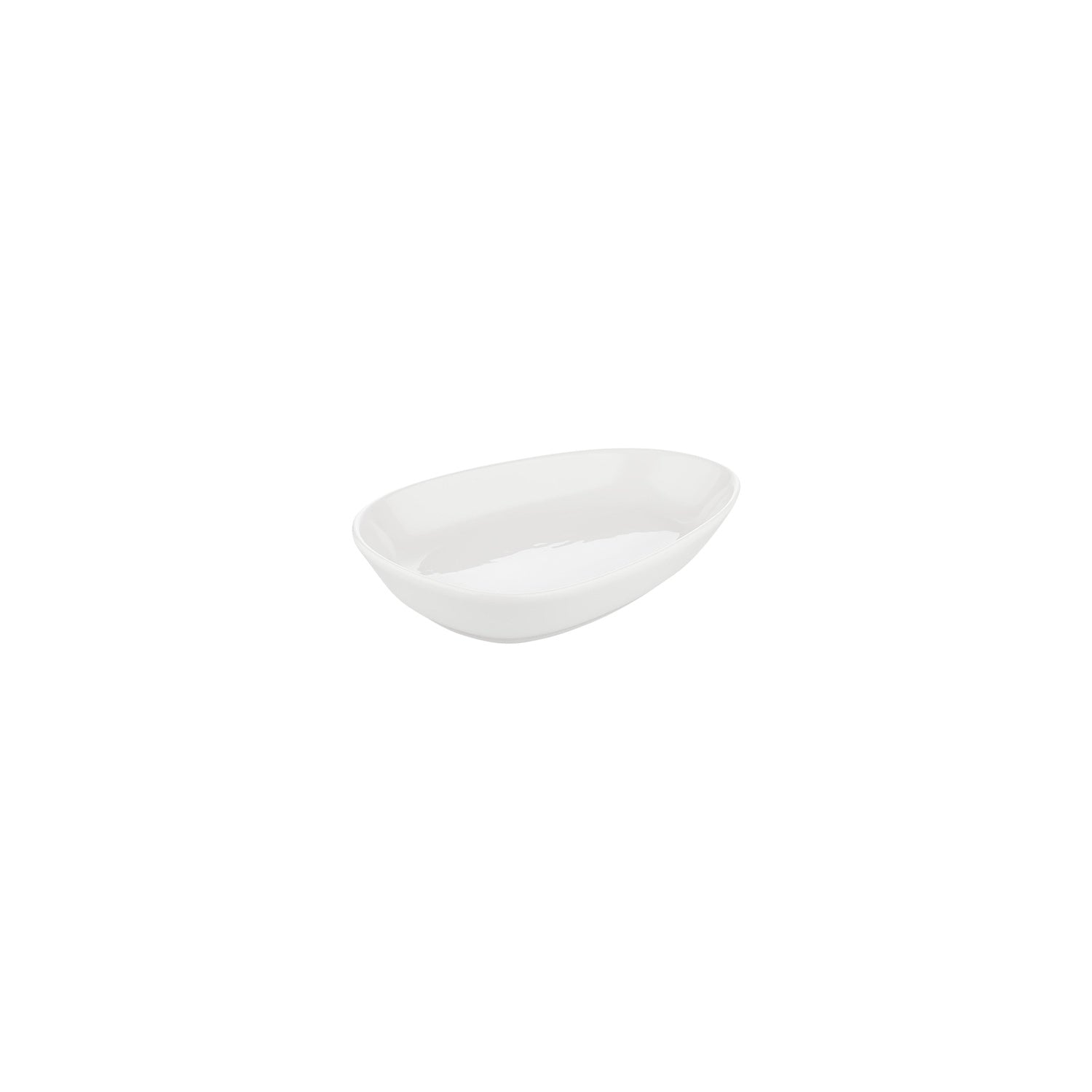 Island White 7.5" x 4.75" x h:1.5" Organic Warm White Vitrified Platter (1 each)