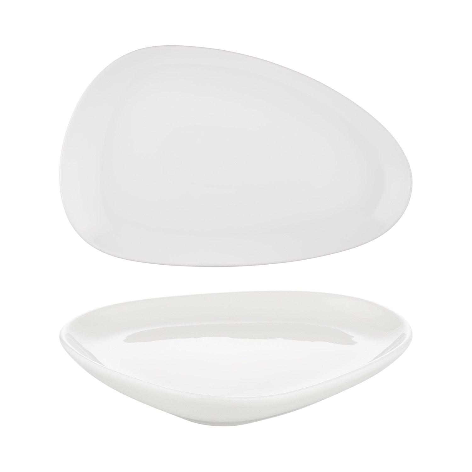 Island White 15.75" x 9.75" x h:0" Organic Warm White Vitrified Platter (1 each)