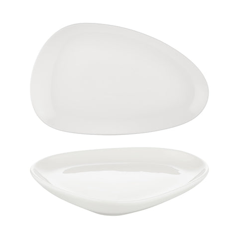 Island White 15.75" x 9.75" x h:0" Organic Warm White Vitrified Platter (1 each)