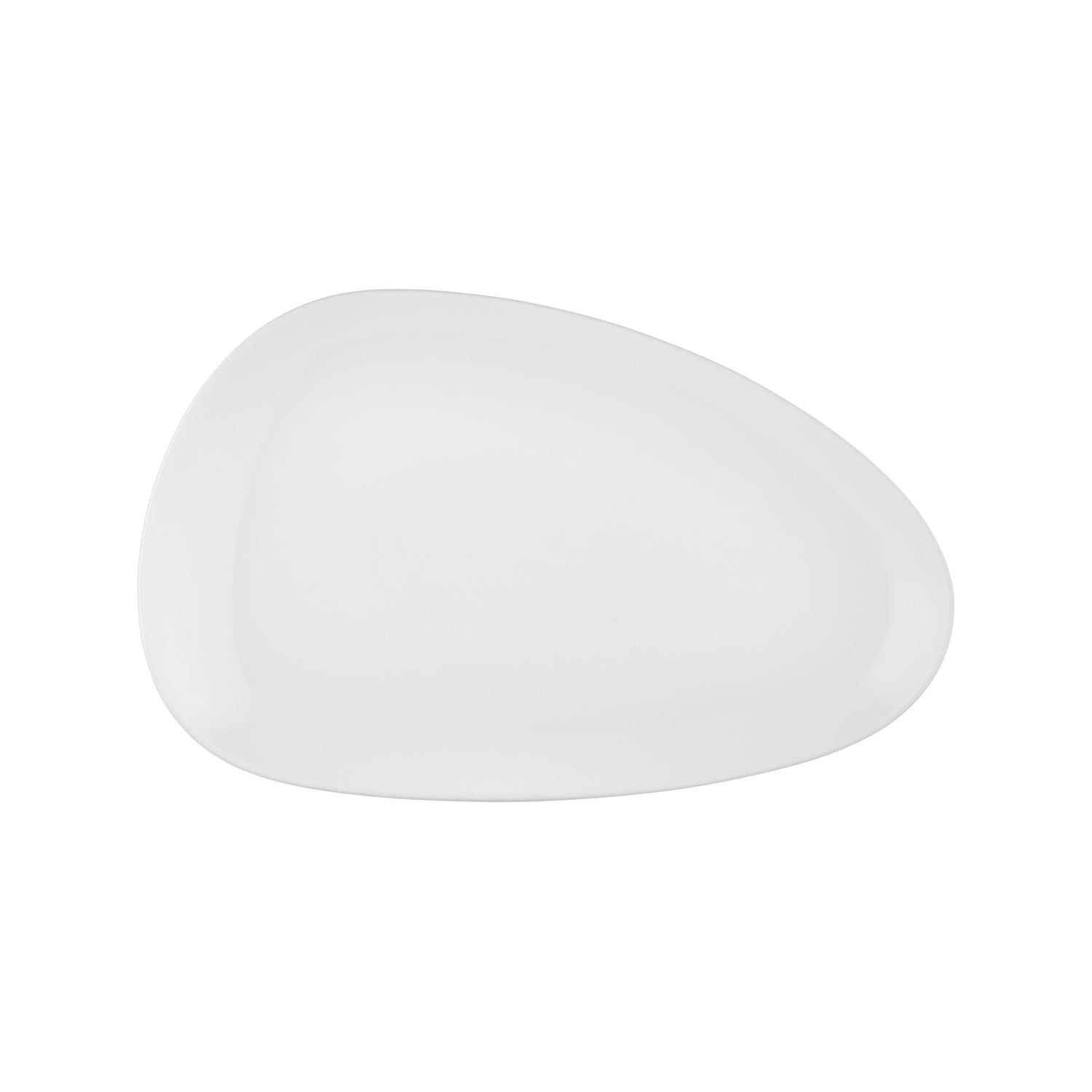 Island White 15.75" x 9.75" x h:0" Organic Warm White Vitrified Platter (1 each)