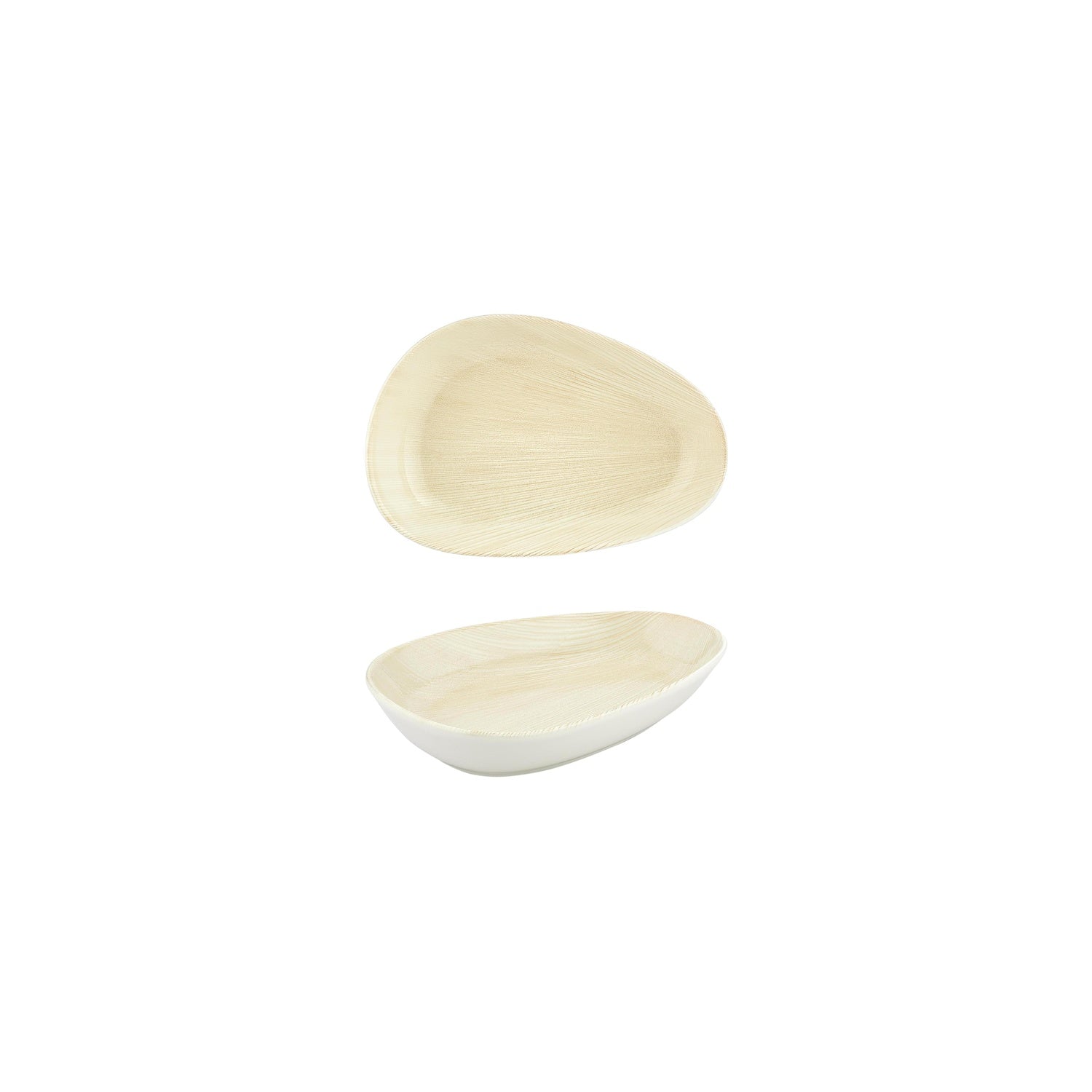 Island Velho 6.25" x 4" x h:1.25" Organic Beige Vitrified Platter (1 each)