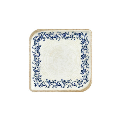 Kario 9.75" x 9.75" Square Blue Vitrified Plate (Set of 6)