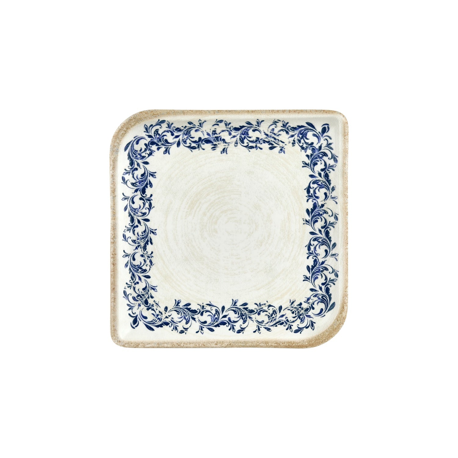 Kario 9.75" x 9.75" Square Blue Vitrified Plate (Set of 6)