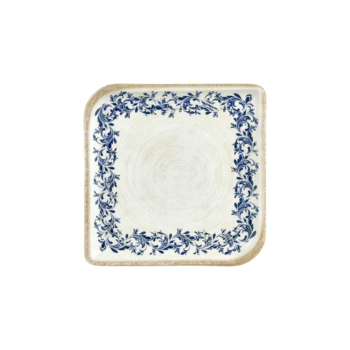 Kario 9.75" x 9.75" Square Blue Vitrified Plate (Set of 6)