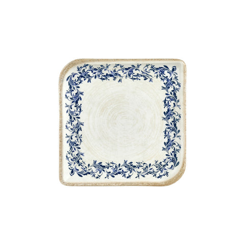Kario 9.75" x 9.75" Square Blue Vitrified Plate (Set of 6)