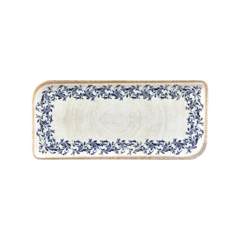 Kario 13.75" x 6.25" x h:0" Rectangular Blue Vitrified Platter (1 each)