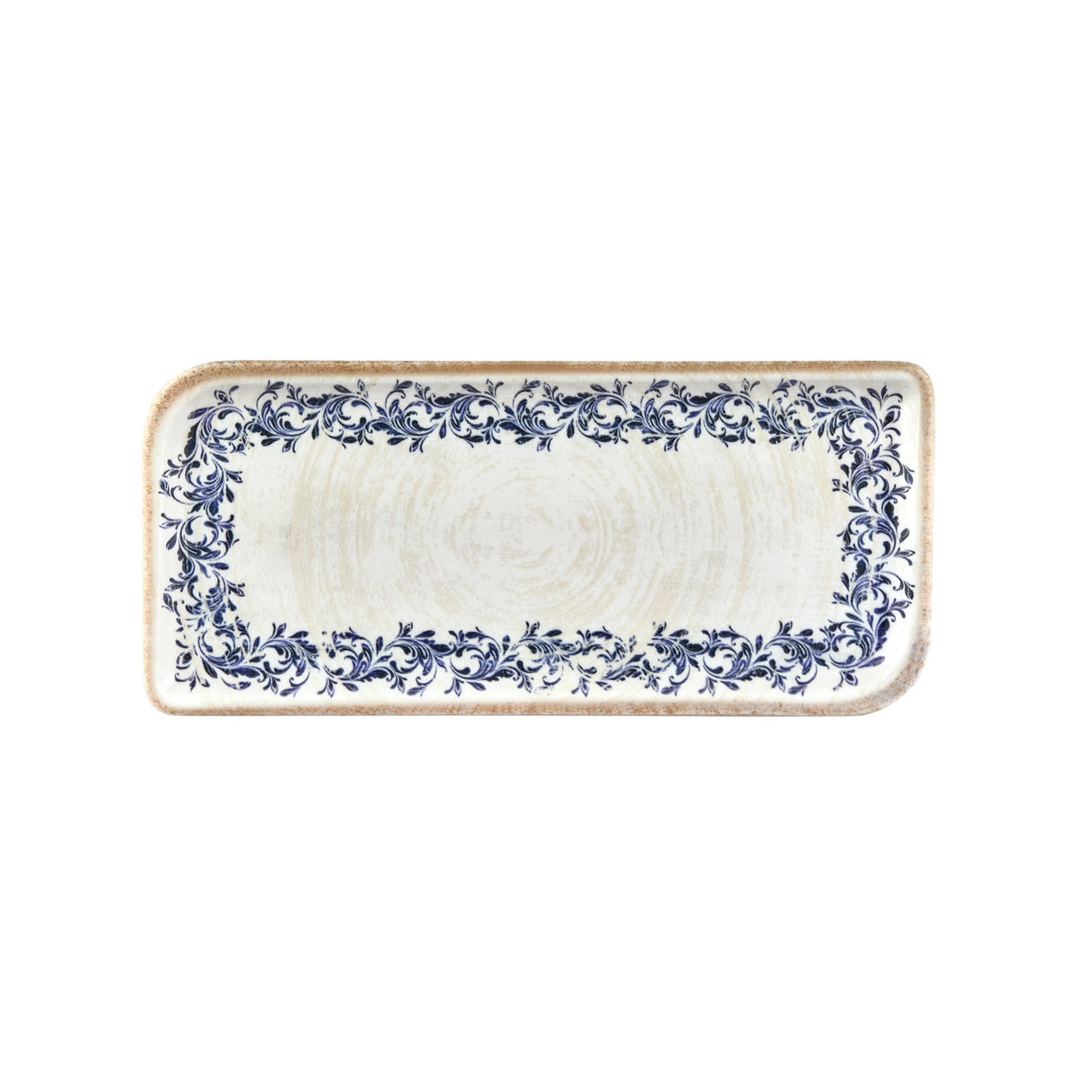 Kario 13.75" x 6.25" x h:0" Rectangular Blue Vitrified Platter (1 each)