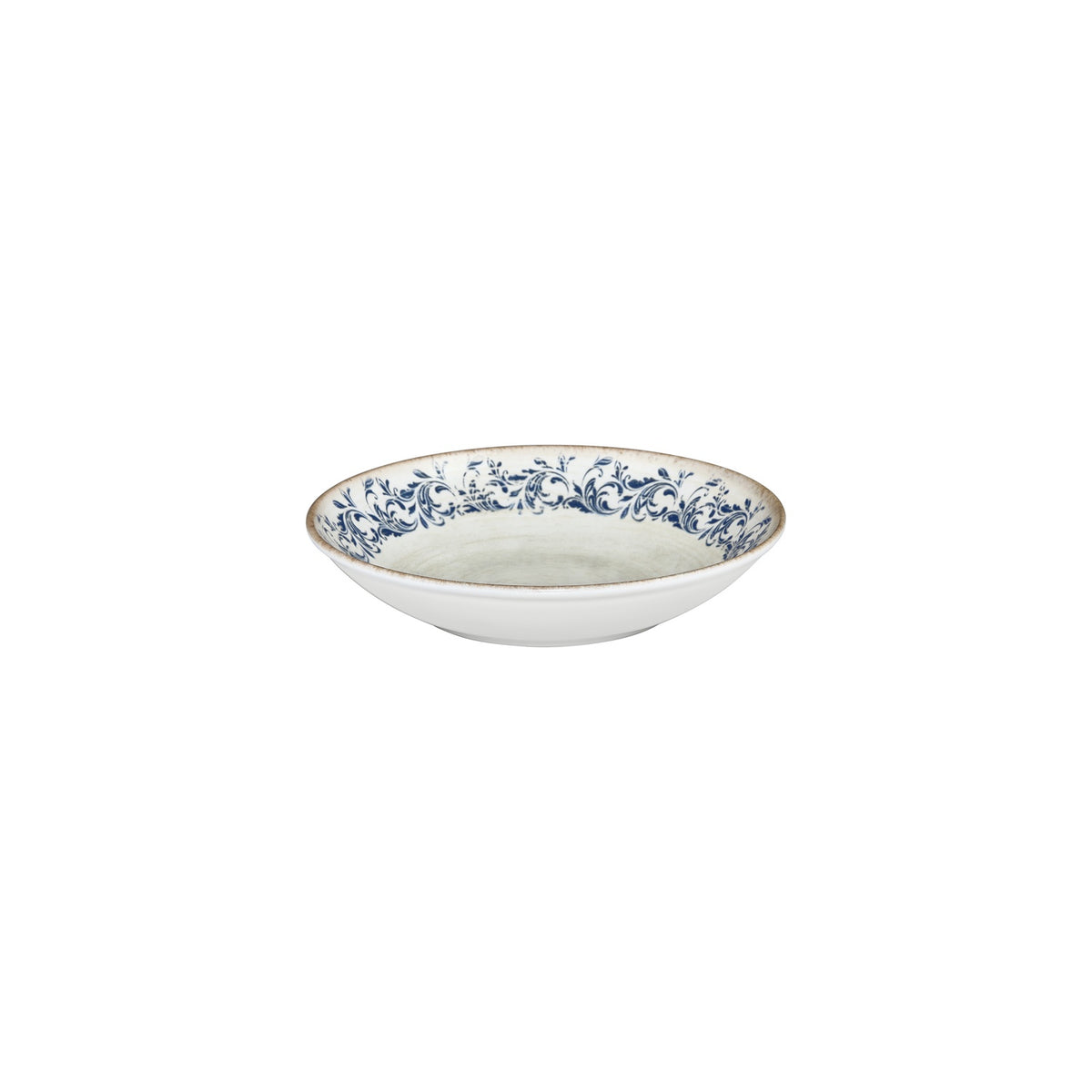 Kario dia.8.25" h:1.25" 27 oz. Round Blue Vitrified Deep Plate (Set of 6)