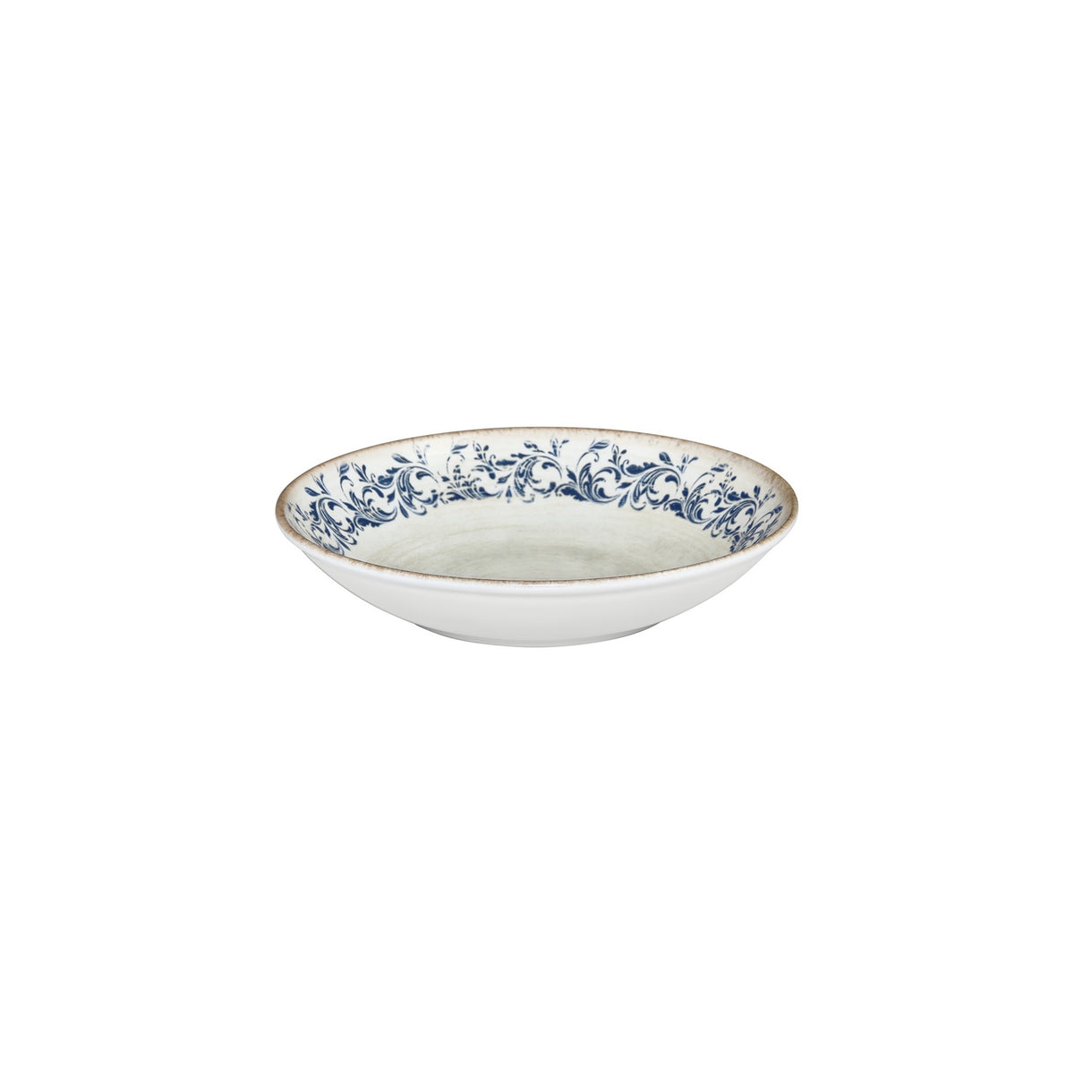 Kario dia.9" h:1.75" 34 oz. Round Blue Vitrified Deep Plate (Set of 6)