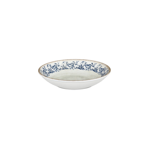 Kario dia.9" h:1.75" 34 oz. Round Blue Vitrified Deep Plate (Set of 6)