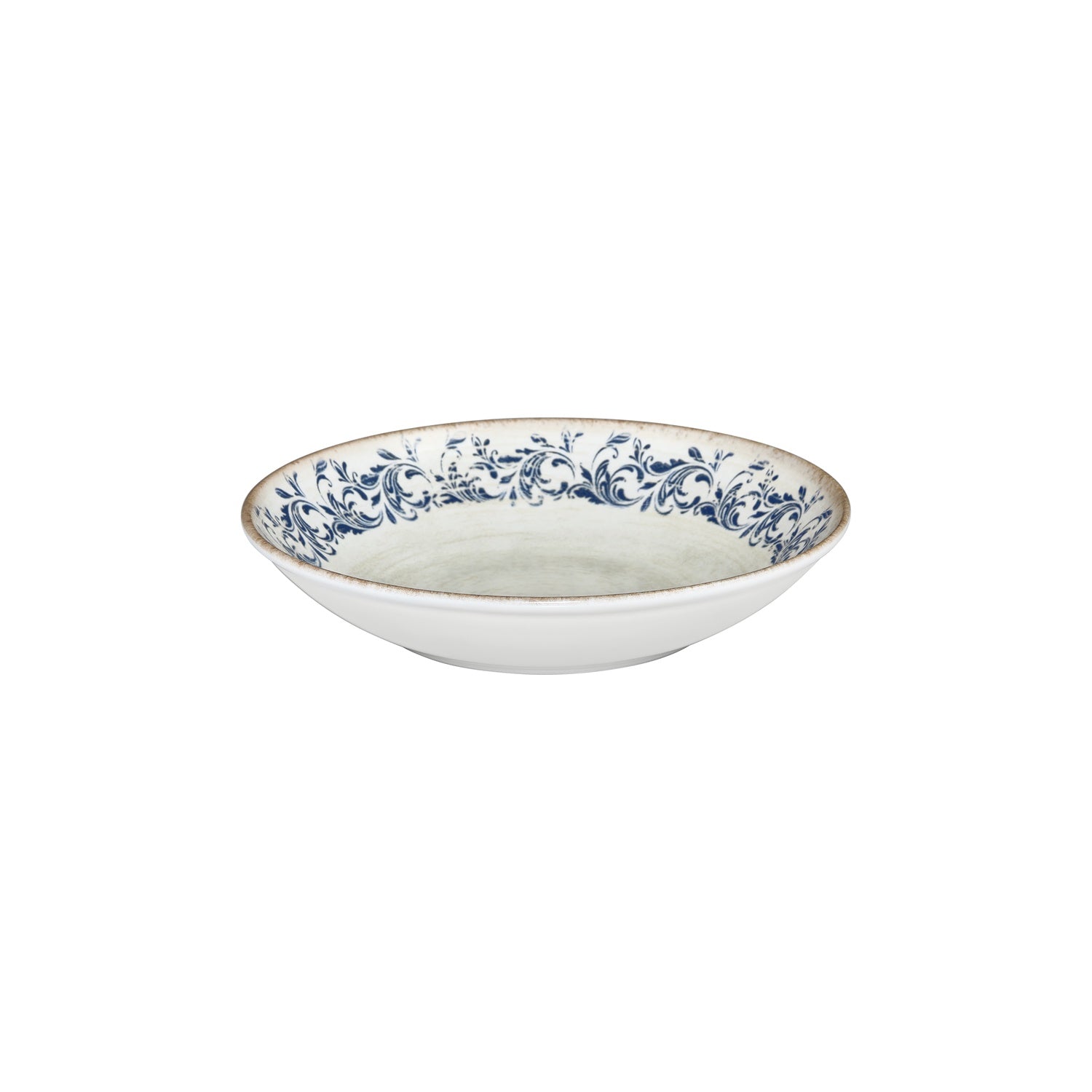 Kario dia.9.75" h:2" 44 oz. Round Blue Vitrified Deep Plate (Set of 6)