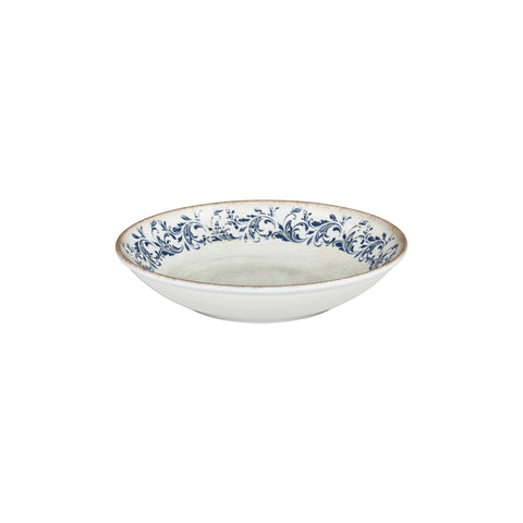 Kario dia.9.75" h:2" 44 oz. Round Blue Vitrified Deep Plate (Set of 6)