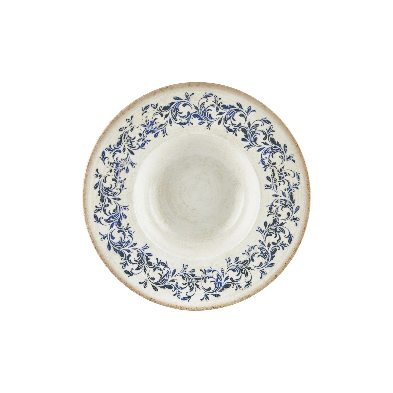 Kario dia.11" h:2.25" 16 oz. Round Blue Vitrified Deep Plate (Set of 6)