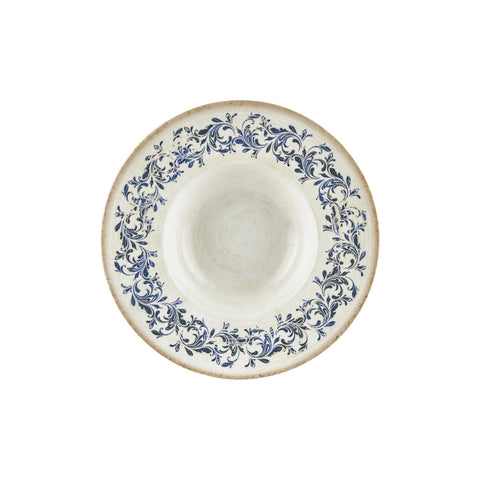 Kario dia.11" h:2.25" 16 oz. Round Blue Vitrified Deep Plate (Set of 6)