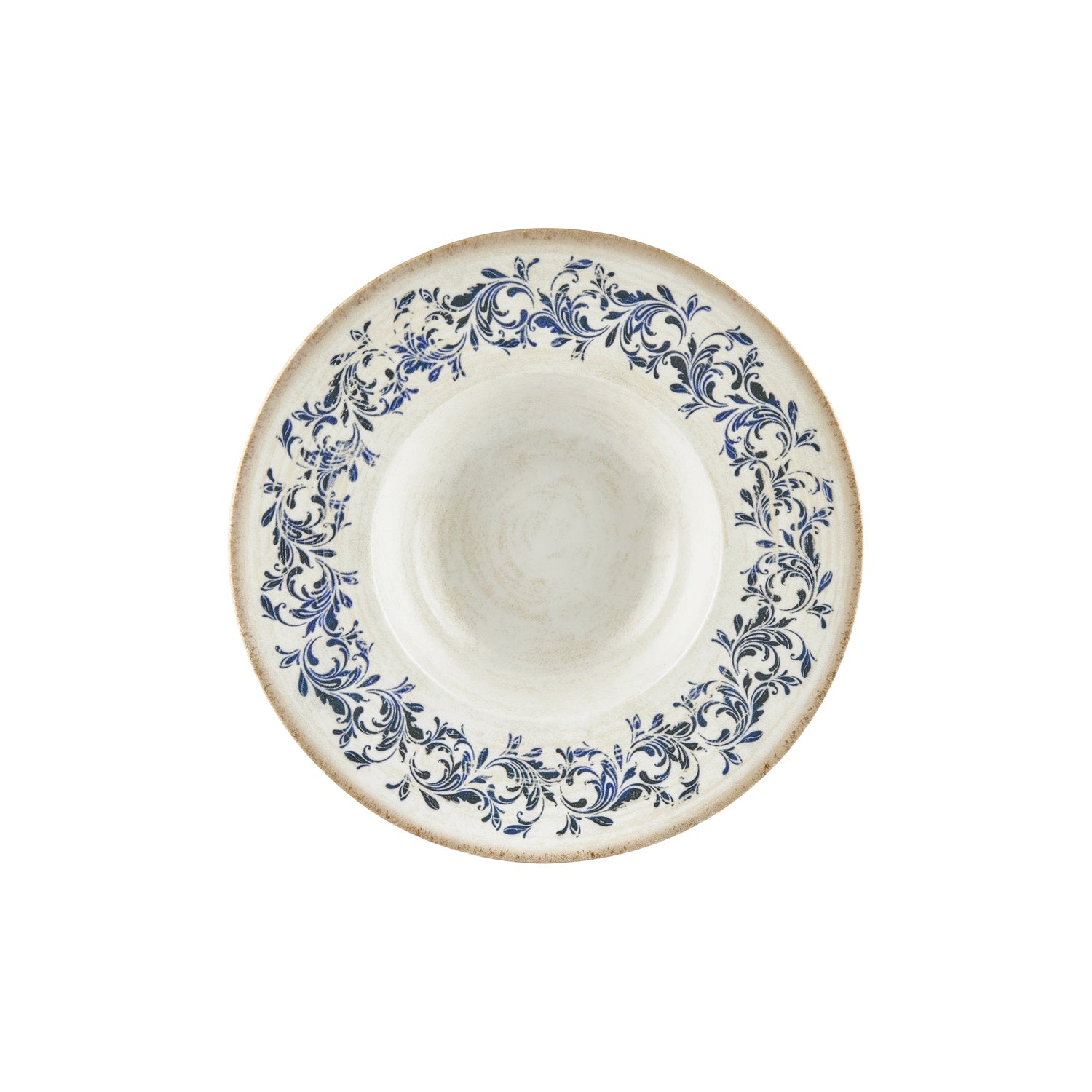 Kario dia.11" h:2.25" 16 oz. Round Blue Vitrified Deep Plate (Set of 6)