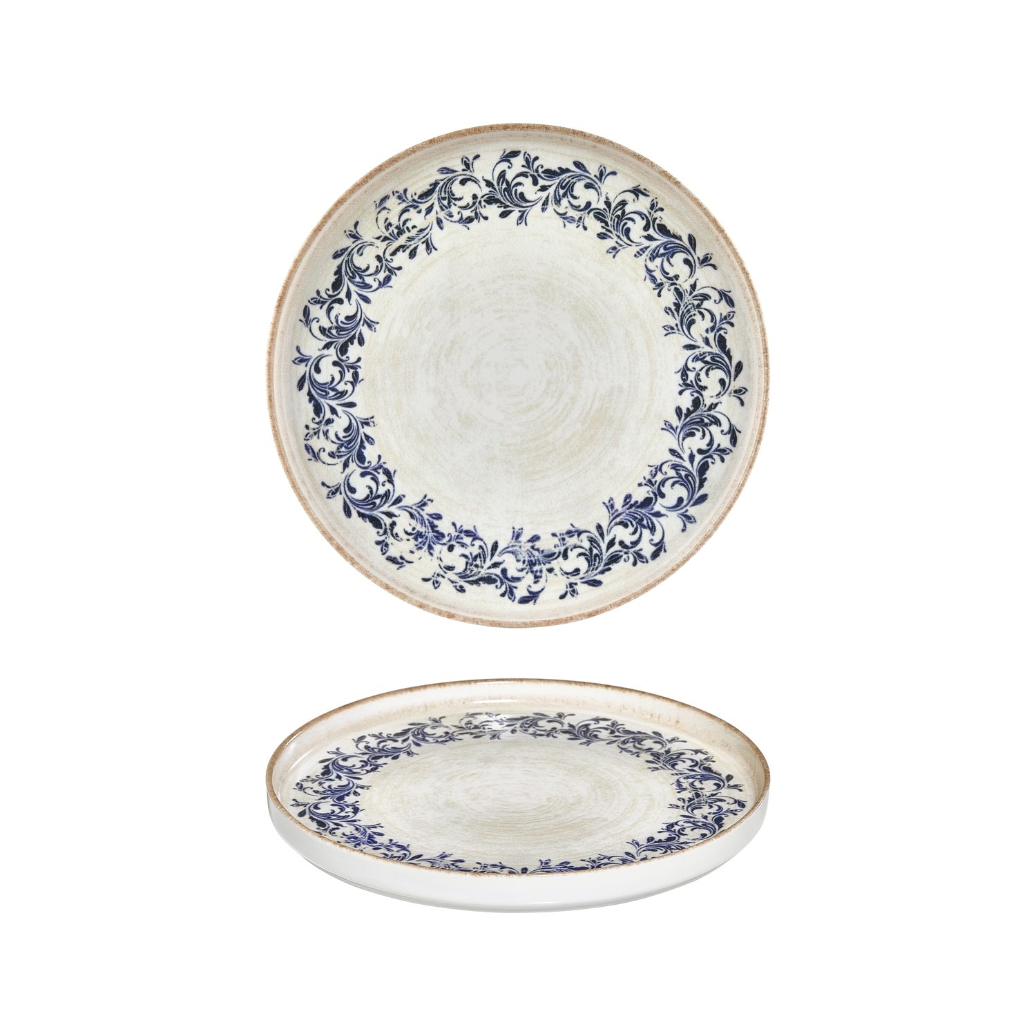 Kario dia.9.75" Round Blue Vitrified Plate (Set of 6)