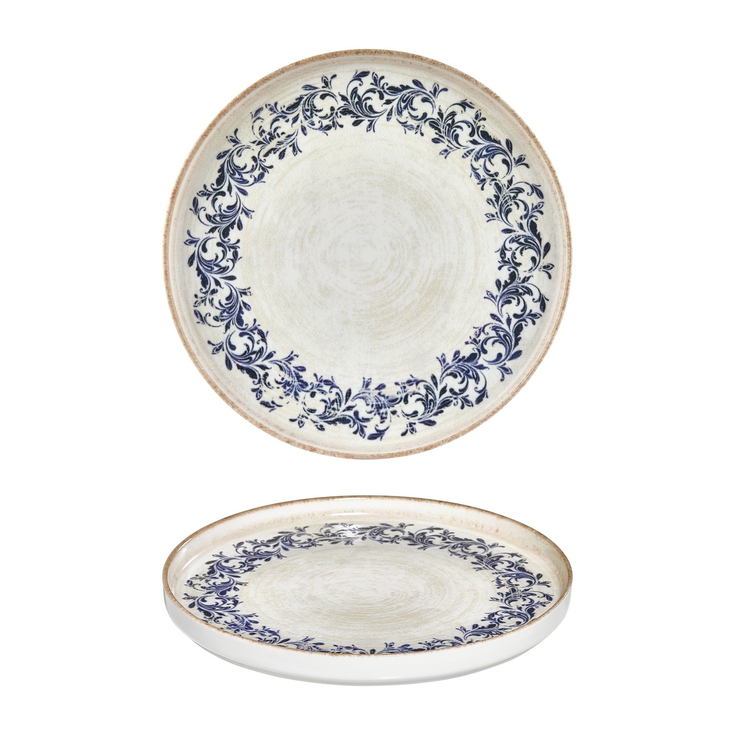 Kario dia.10.75" Round Blue Vitrified Plate (Set of 6)