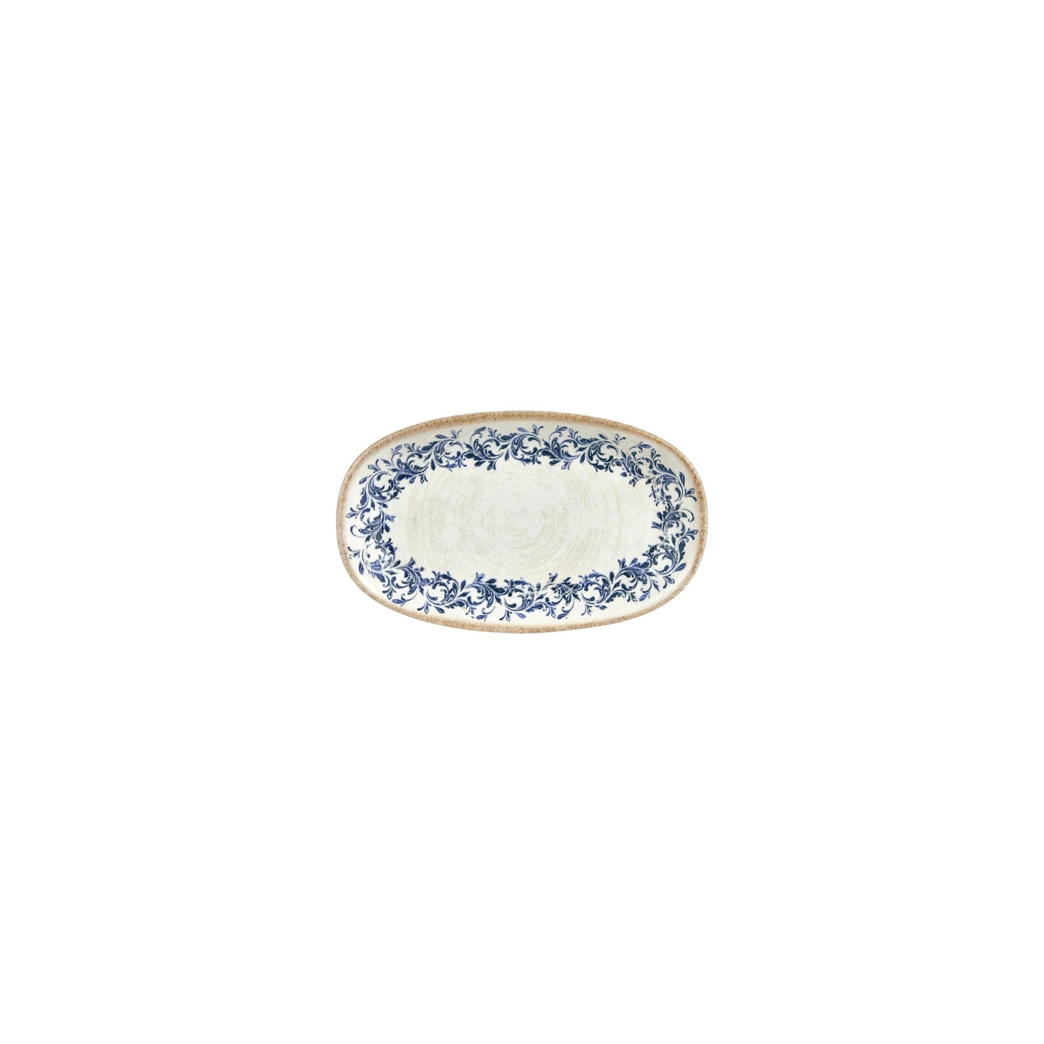 Kario 6" x 3.5" x h:0.75" Oval Blue Vitrified Platter (1 each)