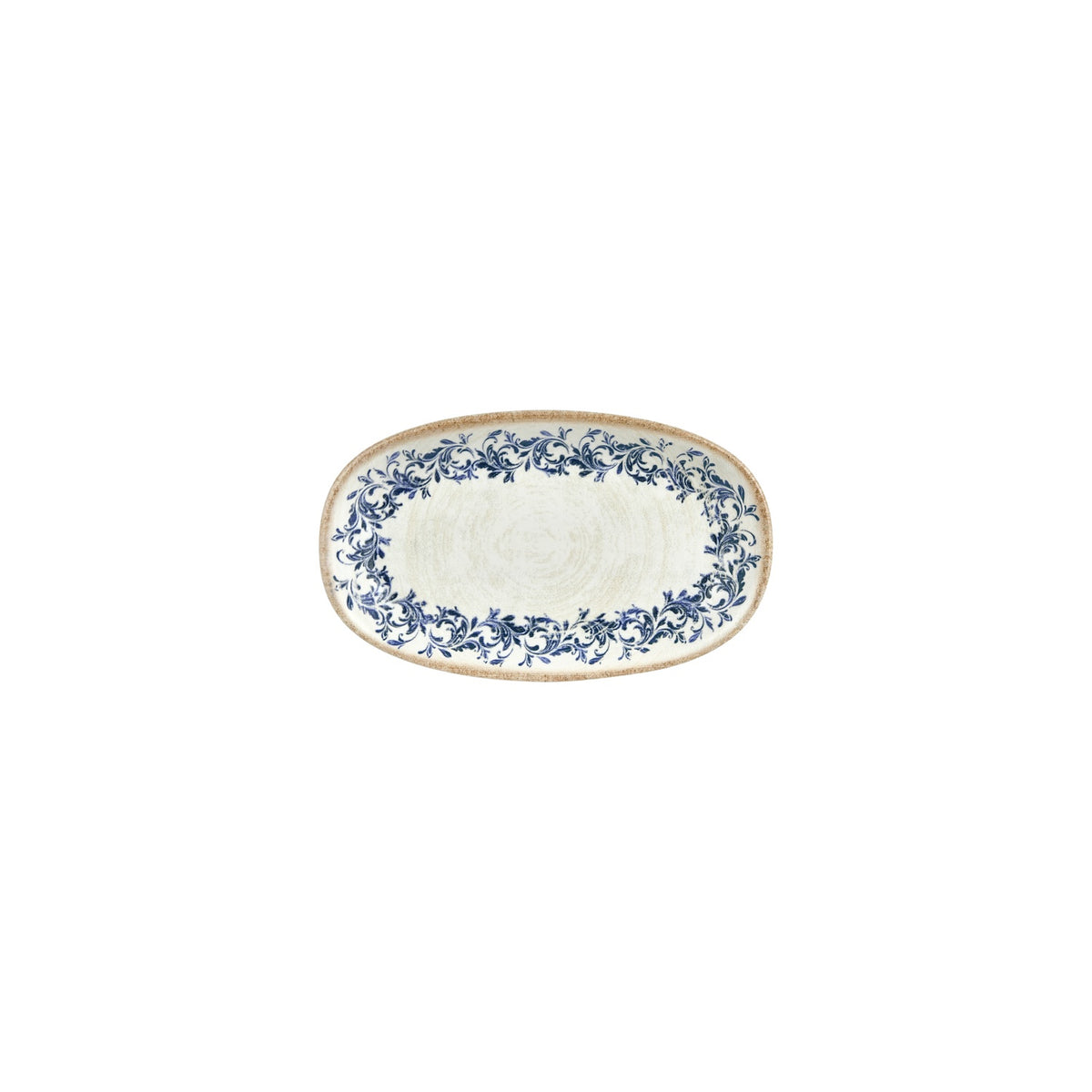 Kario 7.5" x 4.25" x h:1" Oval Blue Vitrified Platter (1 each)